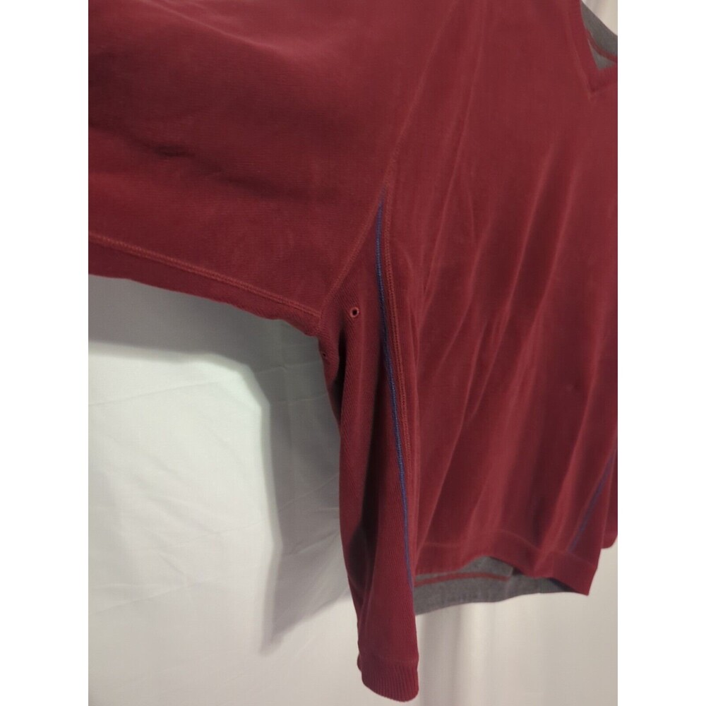 Tommy Bahama Men’s Sweater Solid Burgundy Red Cotton V Neck XL Read Description - Picture 3 of 13